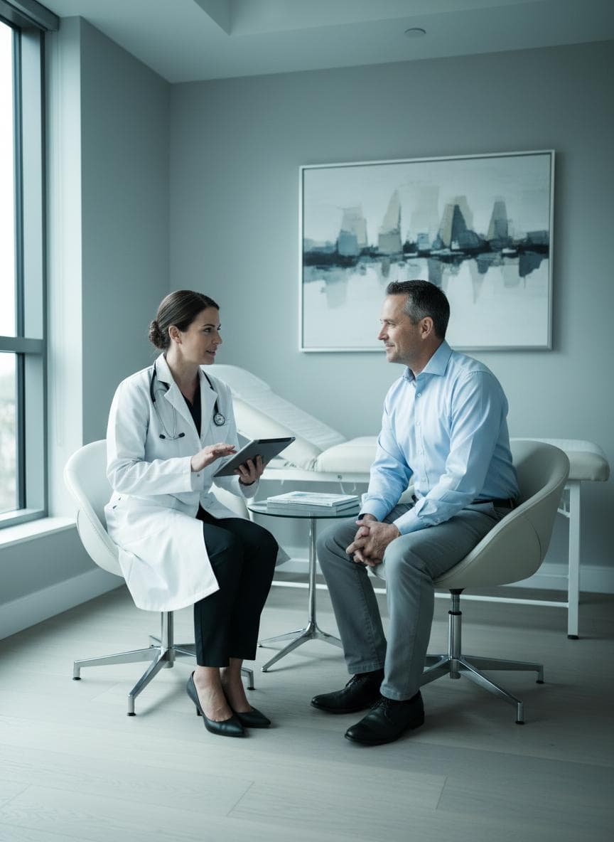 Warm doctor-patient consultation