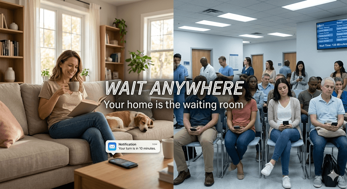 Patient relaxed at home tracking appointment